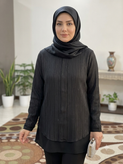 شومیز راه راه ساتن